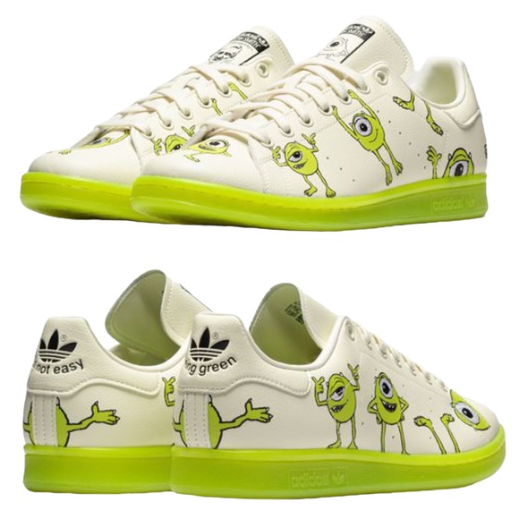 Adidas Stan Smith Originals Monsters Inc Mike Wazowski Disney Primegreen 8.5 9.5 - Picture 1 of 16